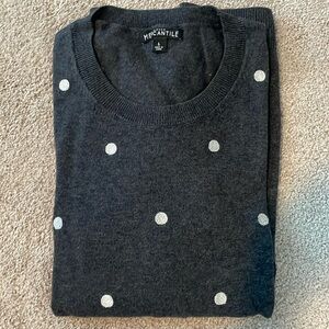 Jcrew Grey and silver dot sweater size large